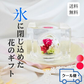 プリザーブド氷華SS クリスマス 氷アート 飾る氷 儚い 透明度 花 造花 アート 特別な時間 氷の華 花氷 ギフト サプライズ 雰囲気作り 演出 記念日 冬のギフト 納涼 テーブル装飾 被らない preserved hyouka
