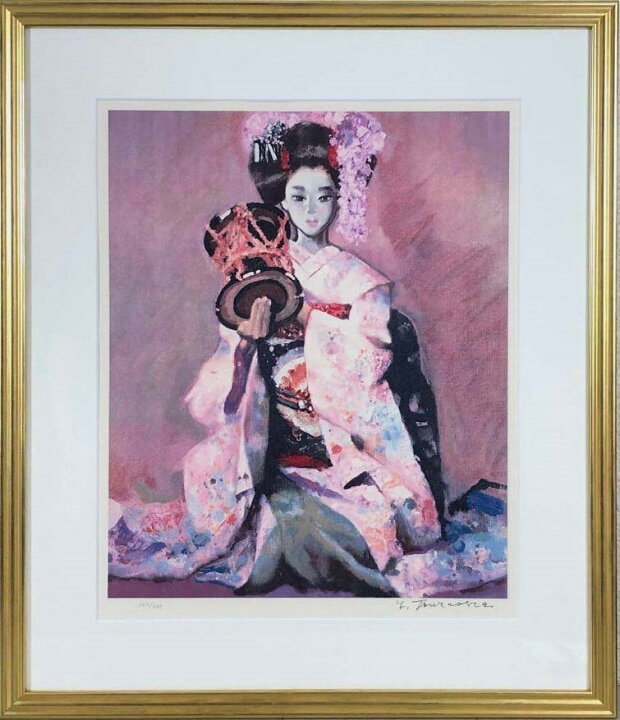 楽天市場】鶴岡義雄 「鼓」 リトグラフ : 小野画廊