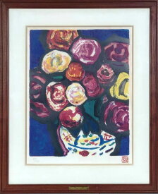 林　武　「薔薇」　リトグラフ