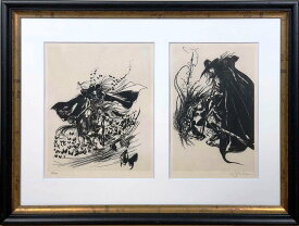 天野喜孝　「 蝶・颯」　木版画