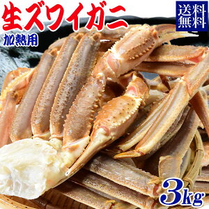 加熱用 カニ かに 蟹 ズワイ 生 ズワイガニ 足 3kg 5L(約6肩〜8肩前後入) 鍋セット バーベキュー 材料 BBQ 送料無料 ギフト