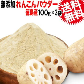 れんこんパウダー 国産 送料無料 れんこん レンコン 無添加 レンコンパウダー（蓮根粉）100g×3袋 蓮根 国産 徳島県産　れんこん100％