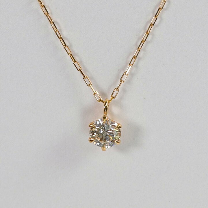 楽天市場】0.1ct ダイヤモンド ネックレス 6本爪 K18 ゴールド 