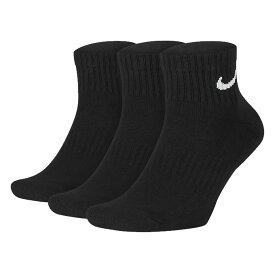 【5セットまとめ買い】NIKE ナイキ ソックス メンズ レディース 黒 ブラック 3P 3足組 靴下 エブリデイ クッション クルー ソックス 3P EVERYDAY CUSHION QUATER SOCKS SX7667 スポーツ アウトドア カジュアル ロゴ ブランド 運動