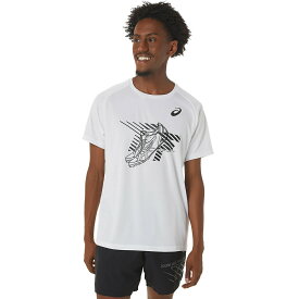 アシックス (ASICS) MEN SHOES GRAPHIC SS TOP ランニング ウェア 半袖Tシャツ メンズ メンズ BRILLIANT 　Tシャツ　WHITE 2091A625.100