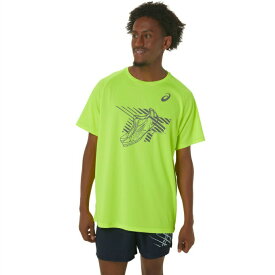 アシックス asics 2091A625 SAリクジョウ アパレル(メンズ) MEN SHOES GRAPHIC SS TOP フラッシュイエロー