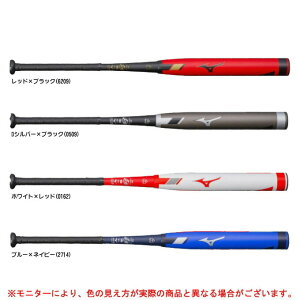 【送料無料】MIZUNO ミズノ CRBN2 ソフトボール用バット 3号 革・ゴム トップバランス 84cm/平均710g ホワイト×レッド 1CJFS10984【スポーツ用品】