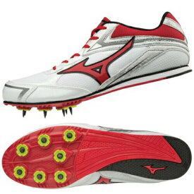 【送料無料】ミズノ(MIZUNO)　ブレイブウィング3　ホワイト×レッド　U1GA183062　オールウェザー/土トラック兼用スパイク