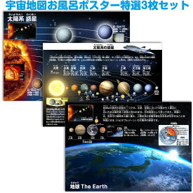宇宙地図お風呂ポスター特選3枚セット（惑星マグネットシート付き！ ）宇宙地図 惑星 宇宙 惑星 太陽系の惑星 太陽 地球 金星 土星 ホワイトボード水星 3歳〜 知育玩具 知育教材