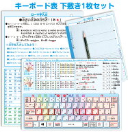 キーボード表下敷 1枚セットA4サイズ キーボード表 タイピング表 タイピング練習に ブラインドタッチ パ…