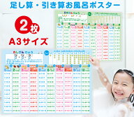 足し算・引き算 お風呂ポスター 2枚セット算数 計算 数 数え方 数字 たし算 ひき算 知育玩具 学習 イラス…