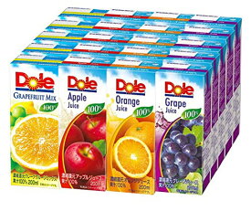 Dole 【Dole】果汁100％ 200ml 4種×5本アソートセット 【20本セット】