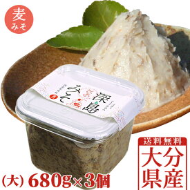 九州産の原材料使用&化学調味料無添加 手作り 深島みそ(大) 680g×3個セット かまど白みそ 麦味噌 万能調味料 でぃーぷまりん【送料込】