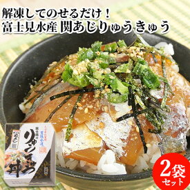 活締めした新鮮な関あじタレ漬け2食分 脂がのった関アジりゅうきゅう2袋入 佐賀関漁港から直送 鯵 おかず つまみ 富士見水産【送料込】