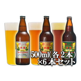 ゆふいんビール 6本セット(3種類(ヴ ァイツェン淡色、ヴァイツエン濃色、エール) 各2本) 各500ml 地ビール 湯布院 湯布院 麦酒 お取り寄せ 晩酌 お土産【送料込】