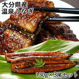 天然温泉で育った鰻 温泉うなぎ蒲焼き 130g×3尾セット(特製タレ30ml・山椒3袋) 無投薬 温泉かけ流し 大分県産 電子レンジ加熱 日本ギフト大賞受賞 大分水産【送料込】 KTK