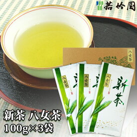 若竹園 新茶 八女茶 100g×3袋 箱入り 緑茶 日本茶 九州産 国産茶【送料込】 OIKI