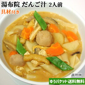 ゆふいん 団子汁 2食セット(麺100g×2・具材200g×2・味噌つゆ40g×2) 簡易パッケージ 郷土料理 だんご汁 お惣菜 生麺 由布製麺【メール便送料込】