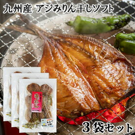 九州産 新鮮な鯵を使用 アジみりん干しソフト 1袋(目安6～9尾入り)×3袋セット 天然もの 時期や大きさにより入数異なる ワンフローズン製法 冷凍 ヤマク海産【送料込】