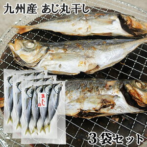 九州産 新鮮なアジを使用 あじ丸干し 1串(目安4〜6尾入り)×3袋セット 天然もの 時期や大きさにより入数異なる ワンフローズン製法 冷凍 ヤマク海産【送料込】