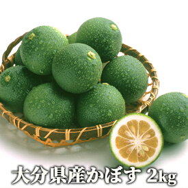 果汁たっぷり！大分県杵築市産 生かぼす 青果 2kg 季節限定 自社農園産 カボス 10月以降かぼすは熟して黄色味を帯びます オレンジ農園【送料込】
