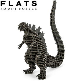 FLATS 4D アートパズル シン・ゴジラ(SHINGODZILLA287_black) ブラック シート7枚/213パーツ ペーパークラフト 強化ダンボール 国東時間 メール便送料込