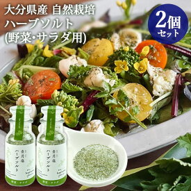 大分県産自然栽培和草ハーブ使用 香月塩 サラダ・野菜用 60g×2個 ハーブソルト 国産香草(イタリアンパセリ/レモンマリーゴールド/フェンネル/マジョラム/すぎな) 化学調味料不使用 お料理 kaoluna farm【送料込】