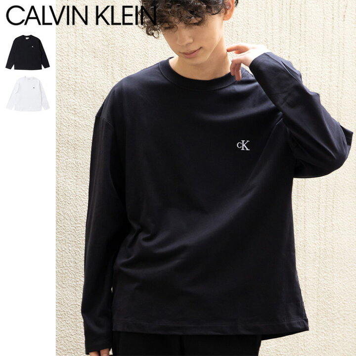 楽天市場】カルバンクライン Calvin Klein 長袖 Tシャツ ロンT 黒 白 