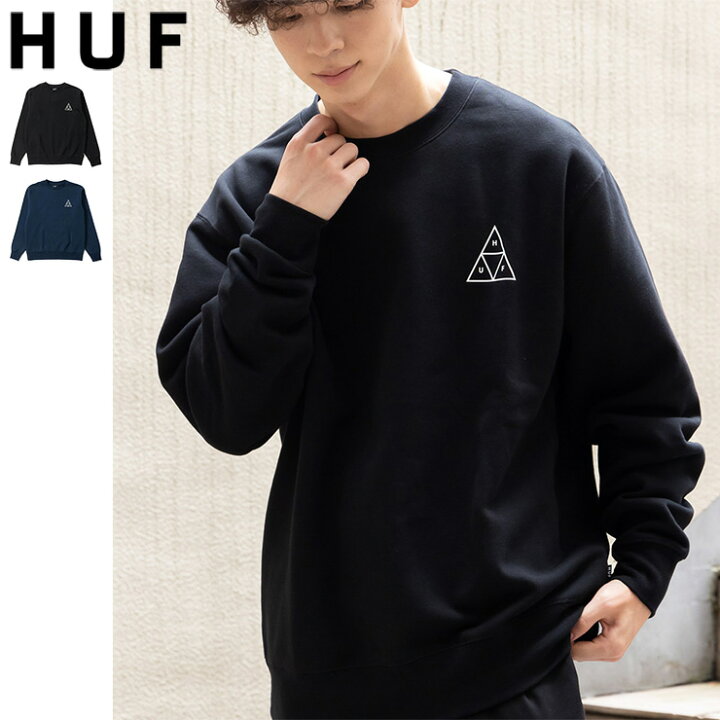 楽天市場】ハフ トレーナー HUF クルーネック スウェット 黒 綿  
