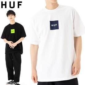 ハフ Tシャツ 半袖 HUF クルーネック ボックスロゴ 黒 白 綿 コットン メンズ レディース ブランド 大きいサイズ オーバーサイズ おしゃれ かっこいい 人気 春 夏 小さいサイズ ユニセックス 男女兼用 ストリート