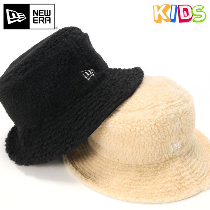 楽天市場 ニューエラ バケットハット New Era Hat バケハ Kids キッズ 子供用 帽子 ブランド おしゃれ かっこいい 人気 春 夏 秋 冬 ニューエラー 正規品 男の子 女の子 ボーイズ ガールズ オールシーズン ストリート コーデ 小学生 ボアフリース Boa Fleece 黒