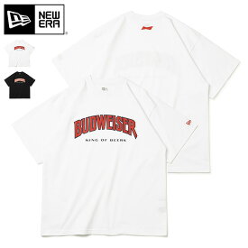 ニューエラ Tシャツ 半袖 NEW ERA クルーネック コラボ Budweiser グッズ 黒 白 綿 コットン メンズ レディース ブランド おしゃれ かっこいい 人気 オーバーサイズ 春 夏 秋 冬 ニューエラー 正規品 大きい 小さい サイズ ユニセックス 男女兼用 ストリート 夏用 冬用