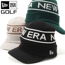 ニューエラ ゴルフ ニット帽 NEW ERA GOLF ニットキャップ 帽子 メンズ レディース 秋 冬 つば付きニット 黒 人気 ブランド おしゃれ かっこいい フリーサイズ 大きいサイズ 防寒 ニューエラー 正規品 スノボー ゴルフ ユニセックス 男女兼用 ストリート コーデ KNIT