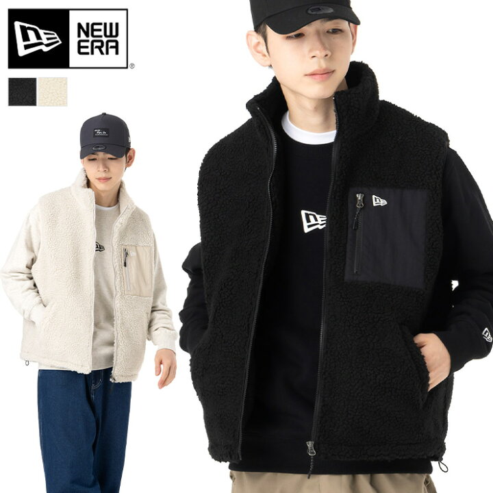 楽天市場】ニューエラ ベスト NEW ERA 黒 白 ボア ファー フリース 