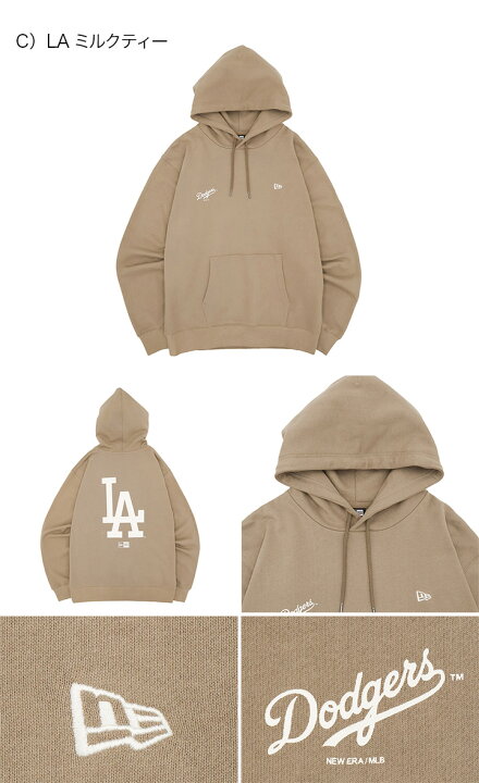 楽天市場】ニューエラ パーカー NEW ERA フード付き MLB 白 ベージュ 