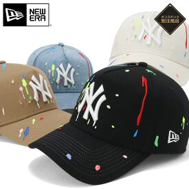 ニューエラ キャップ NEW ERA CAP 9FORTY A-Frame メンズ レディース 帽子 NY LA MLB ニューヨーク ヤンキース ONSPOTZ 別注 スプラッシュ エンブロイダリー 黒 ベージュ 白 ブランド 深め おしゃれ かっこいい 人気 春 夏 秋 冬