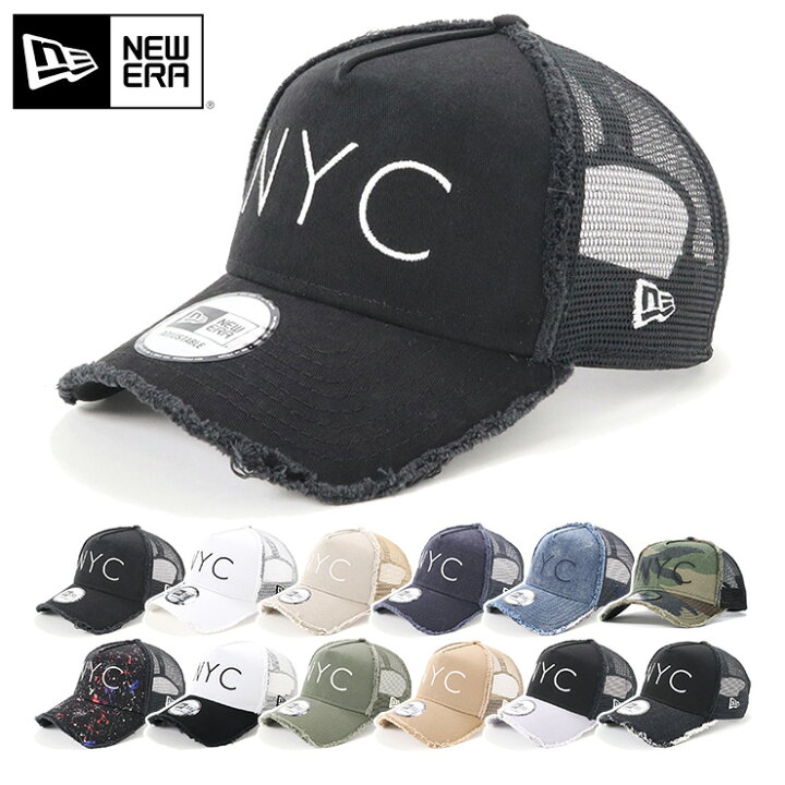 楽天市場 ニューエラ キャップ New Era Cap メンズ レディース 9forty A Frame Trucker メッシュ帽子 大きいサイズ ブランド 深め おしゃれ かっこいい 人気 春 夏 ニューエラー サイズ調整 正規品 ユニセックス 男女兼用 ストリート コーデ 野球帽 Damaged ダメージ加工