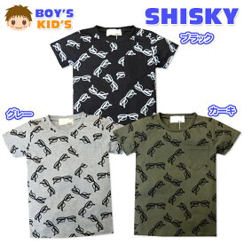 【送料無料】子供服 男の子 Tシャツ 半袖 SHISKY シスキー 胸ポケット メガネ 総柄 男児 キッズ 110cm 120cm 130cm【メール便対応】