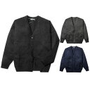 【送料無料】メンズ Vネックニットカーディガン 毛混 洗濯機で洗えるウォッシャブ 前開きボタン 紳士