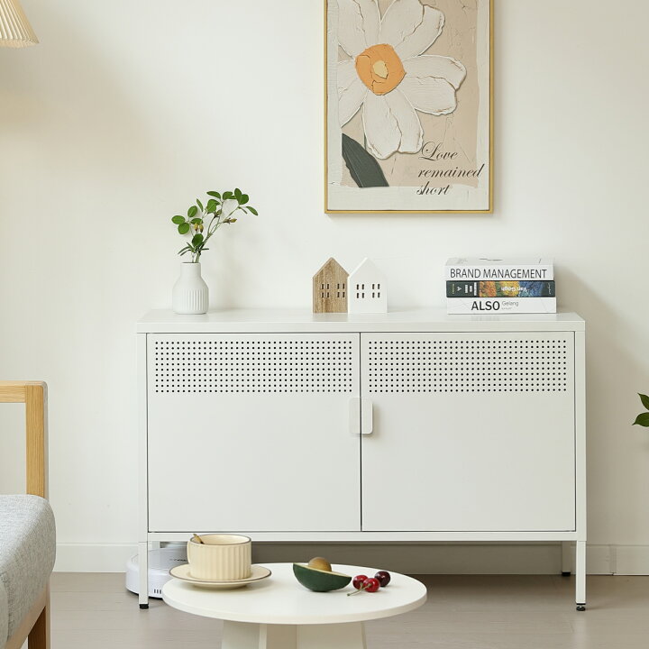 楽天市場】キャビネット スチール メタル 金属製 扉付き テレビ台  