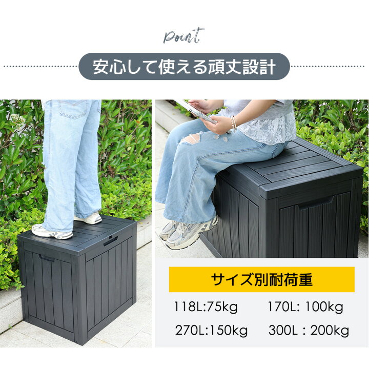 楽天市場】戸外収納庫 収納ボックス 置き配 ゴミ箱 小型 屋外 