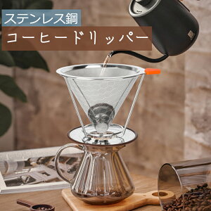 コーヒーフィルター ドリッパー ステンレス製二重層軽量 エコ 2〜4人用 ペーパーレス 錆びない フィルター 繰り返し利用可能 ペッパーレス ハンドドリップ ステンレスフィルター アウトド