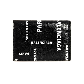 バレンシアガ BALENCIAGA 財布 メンズ 三つ折り財布 CASH MINI WALLET BAL PARIS ALL OVER [キャッシュ] 594312 2AAOC