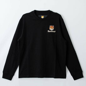 バブアー×メゾン キツネ BARBOUR × MAISON KITSUNE コラボ メンズ 長袖Tシャツ FOX HEAD L/S T-SHIRT [フォックスロゴ ロングスリーブ Tシャツ] MTS1228【英国】