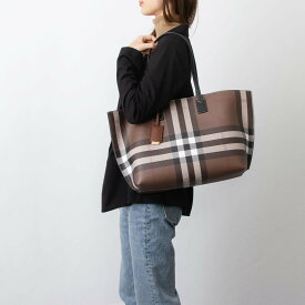 バーバリー BURBERRY バッグ レディース トートバッグ ダークバーチブラウン MD SOFT TB TOTE [チェック＆レザー ミディアム トート] 80525041 CL5:136285 / CL5:122035 A9011 DARK BIRCH BROWN【A4】【英国】【2023AW】