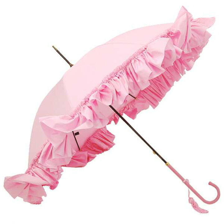 FOX UMBRELLAS フォックスアンブレラ 長傘 雨傘 フリル ピンク
