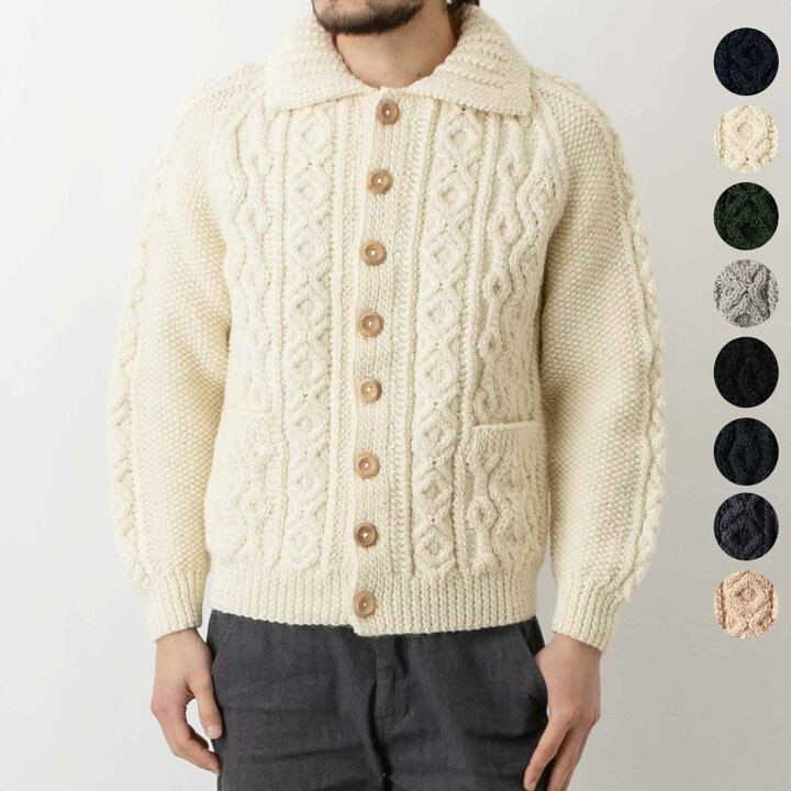 楽天市場】インバーアラン INVERALLAN 長袖ニットカーディガン ARAN 