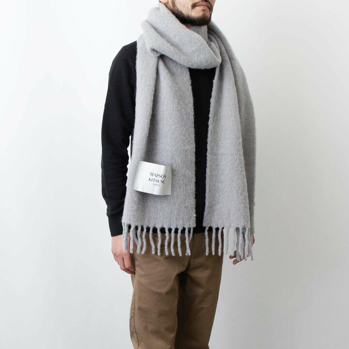 楽天市場】メゾン キツネ MAISON KITSUNE マフラー PLAIN FRINGED  
