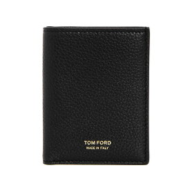 【ポイント3倍】トムフォード TOM FORD 財布 メンズ 二つ折り財布 FOLDING CARD HOLDER W/CASH SLOT Y0279 LCL158G 1N001 BLACK/GOLD
