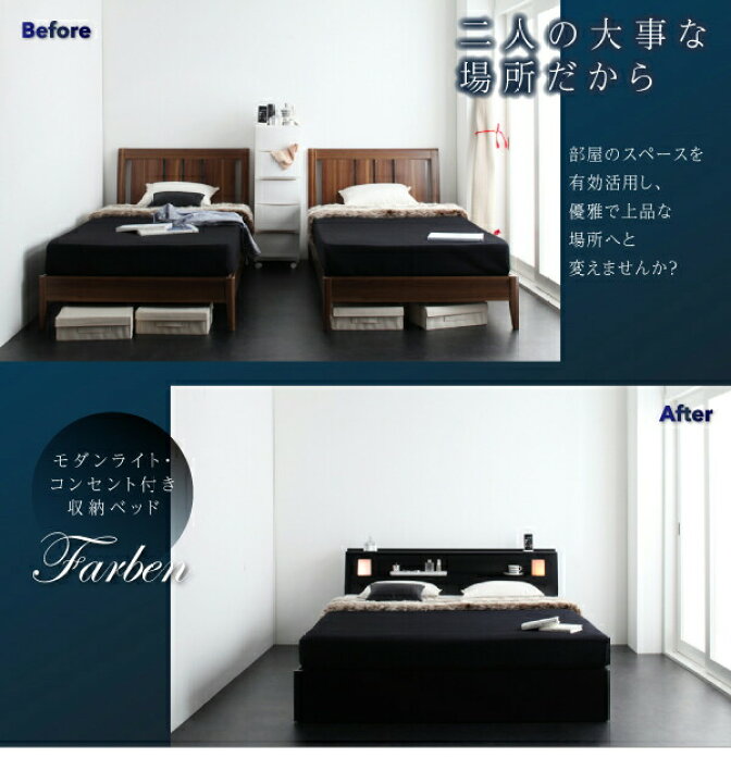 楽天市場】ベッド 収納付きベッド マットレス付き ダブルベッド 収納 